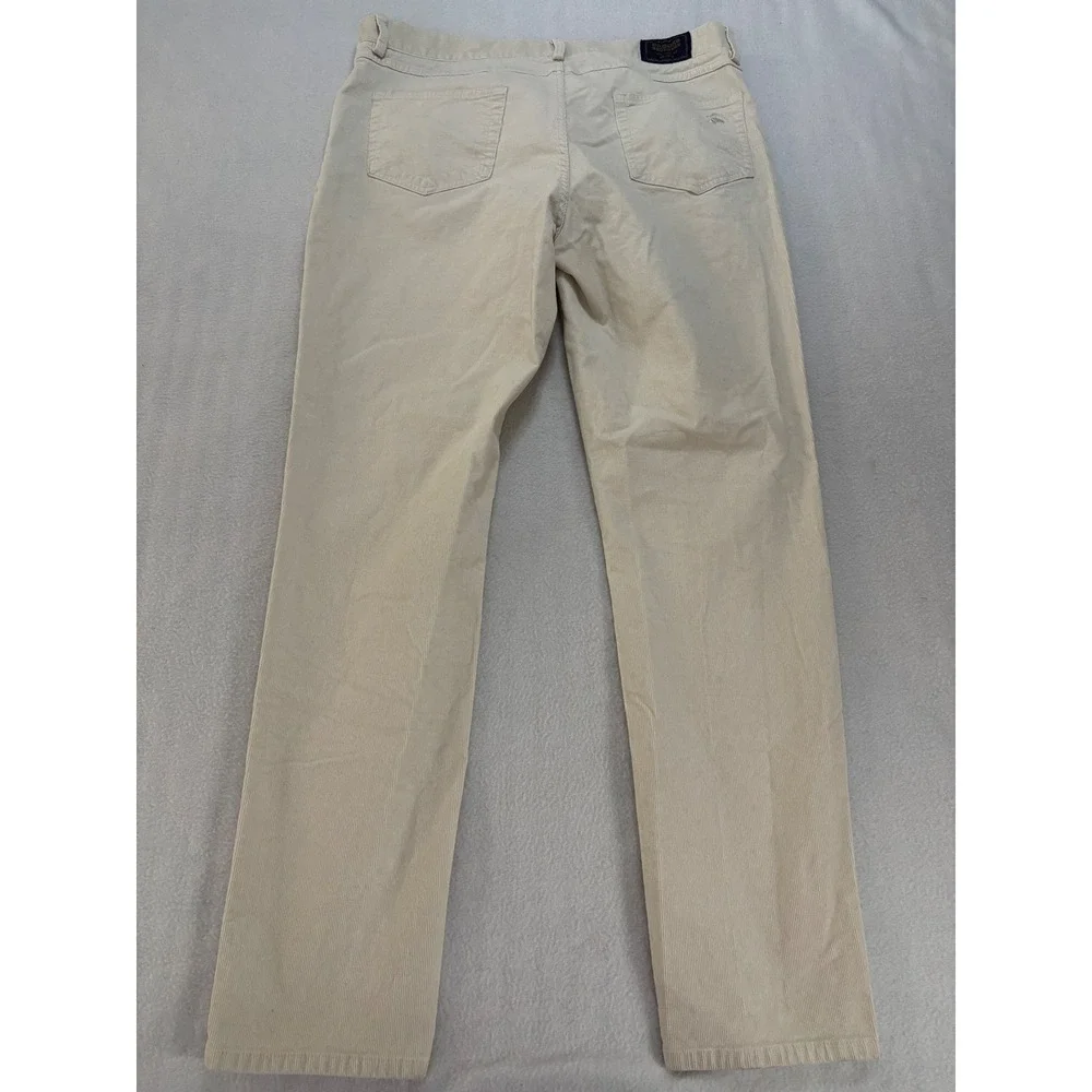 Brooks Brothers Slim Fit Corduroy Pants Mens 36x32 Beige Cream 5-Pocket Cords